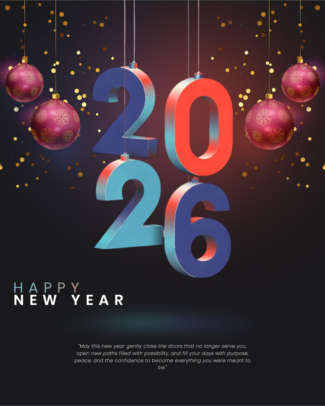 “New Year 2026 poster designed by Ajnaz Muhammed – Best Freelance Digital Marketer in Malappuram.”